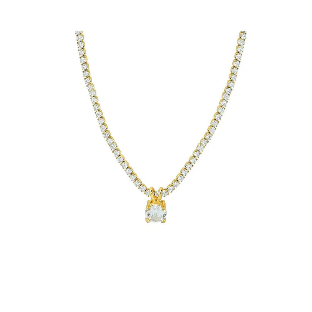 Luxurious Geometric Zircon Necklace Gems Ritual