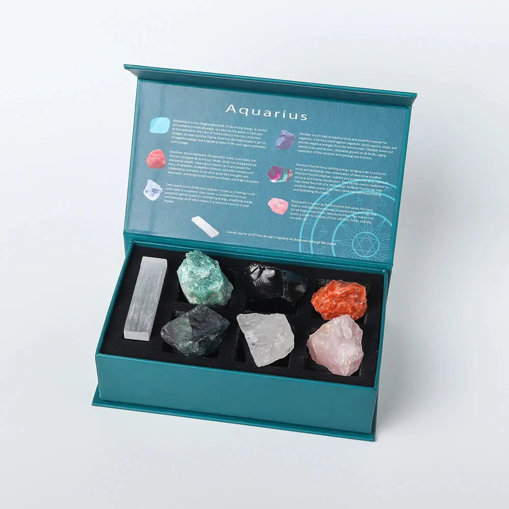 Zodiac Birthstone Crystal Set – Feng Shui & Meditation Gift Box - Gems Ritual