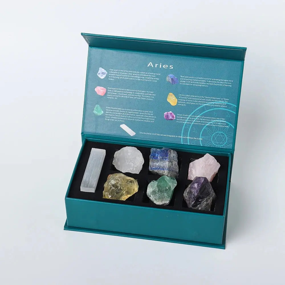 Zodiac Birthstone Crystal Set – Feng Shui & Meditation Gift Box - Gems Ritual