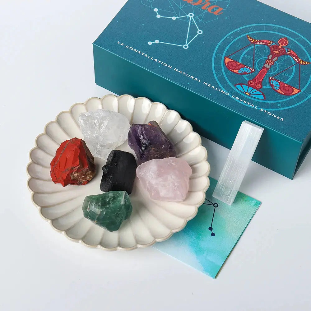 Zodiac Birthstone Crystal Set – Feng Shui & Meditation Gift Box - Gems Ritual