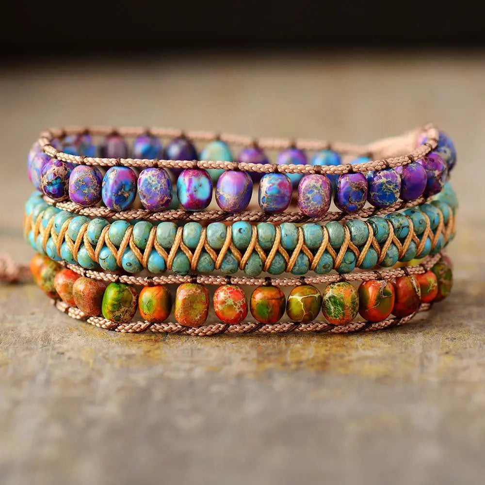 Unisex Gemstone Wrap Bracelet for Clarity and Balance - Gems Ritual