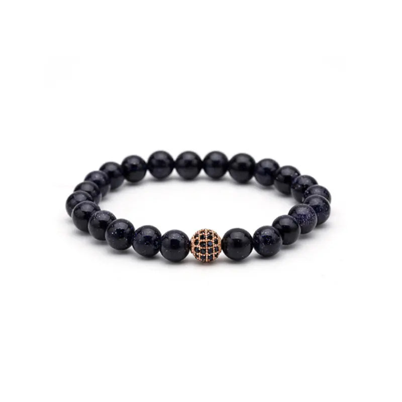 King's Crown Gem Bracelet – Classic Zircon & Bead Design - Gems Ritual