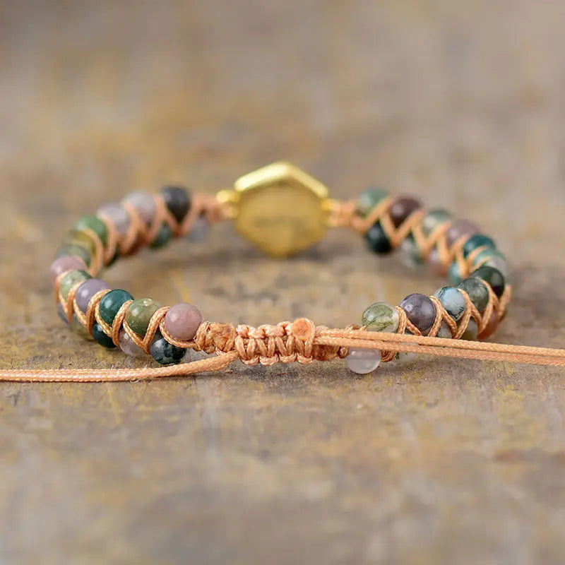 Grounding Onyx & Pyrite Energy Bracelet – Adjustable and Stylish - Gems Ritual