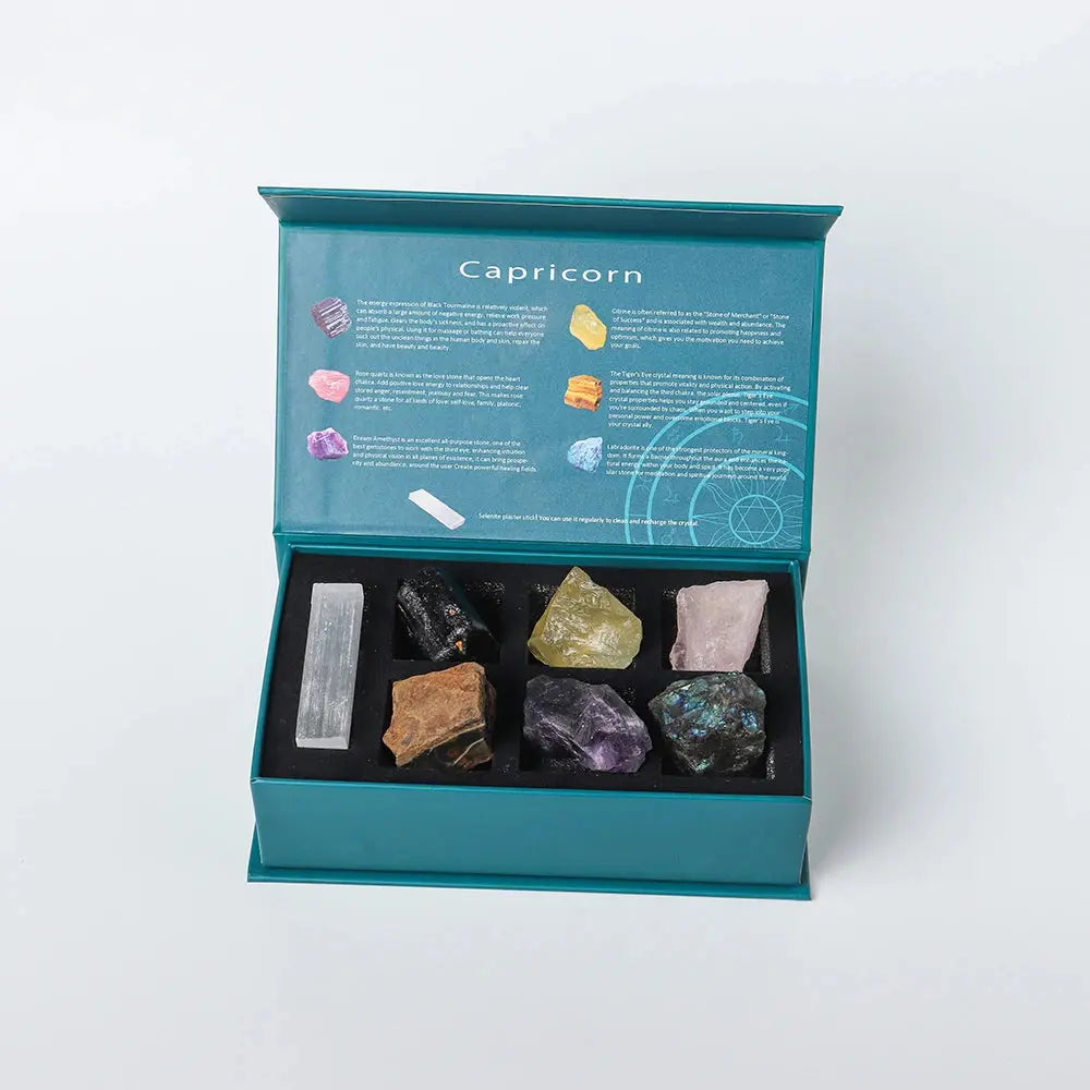 Zodiac Birthstone Crystal Set – Feng Shui & Meditation Gift Box - Gems Ritual