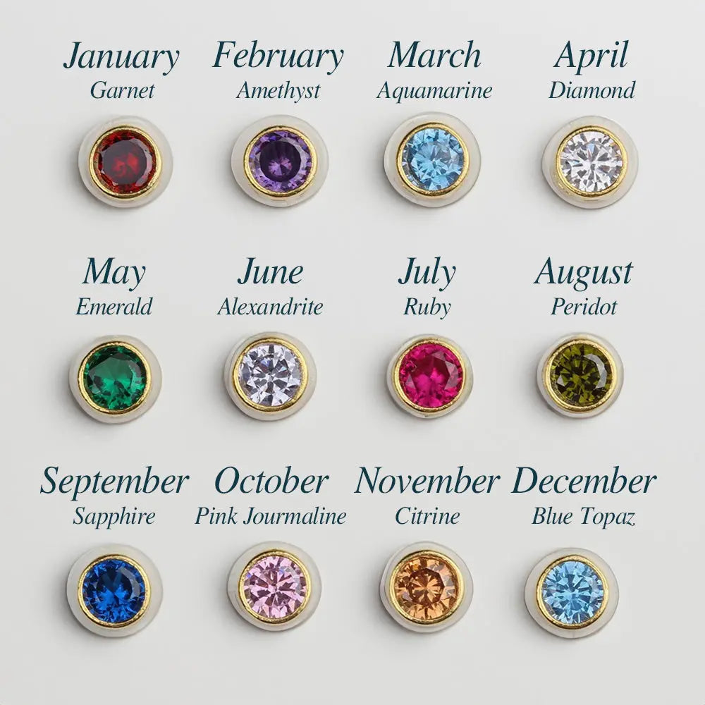 Personalized Birthstone Necklace – Elegant Zircon Flower Pendant Gems Ritual