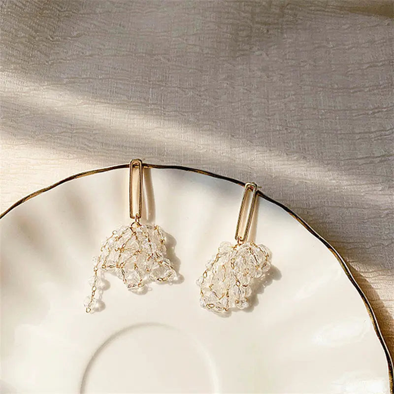 Cascading Crystal Tassel Earrings – Trendy and Elegant Dangle Design Gems Ritual