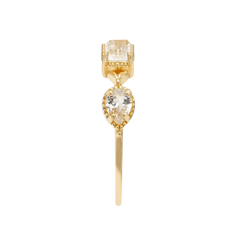 Crystal Topaz Peridot Ring – Elegant Gemstone Jewelry for Women Gems Ritual