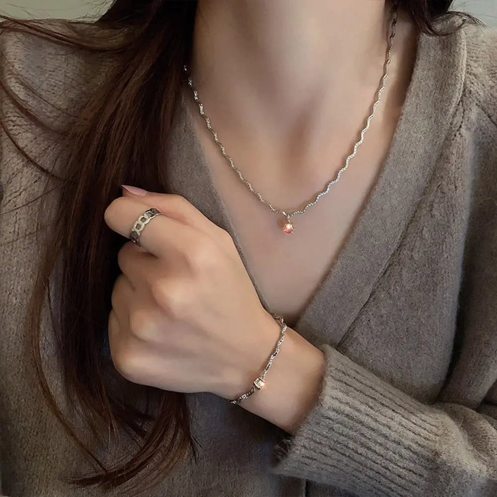 Morganite Jewelry Set – Delicate Waves of Style - Gems Ritual