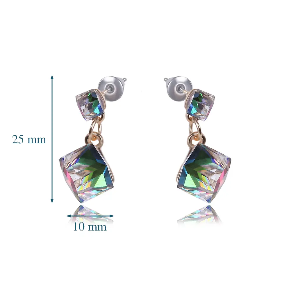 Iridescent Zircon Crystal Drop Earrings – Elegant & Timeless Sparkle - Gems Ritual