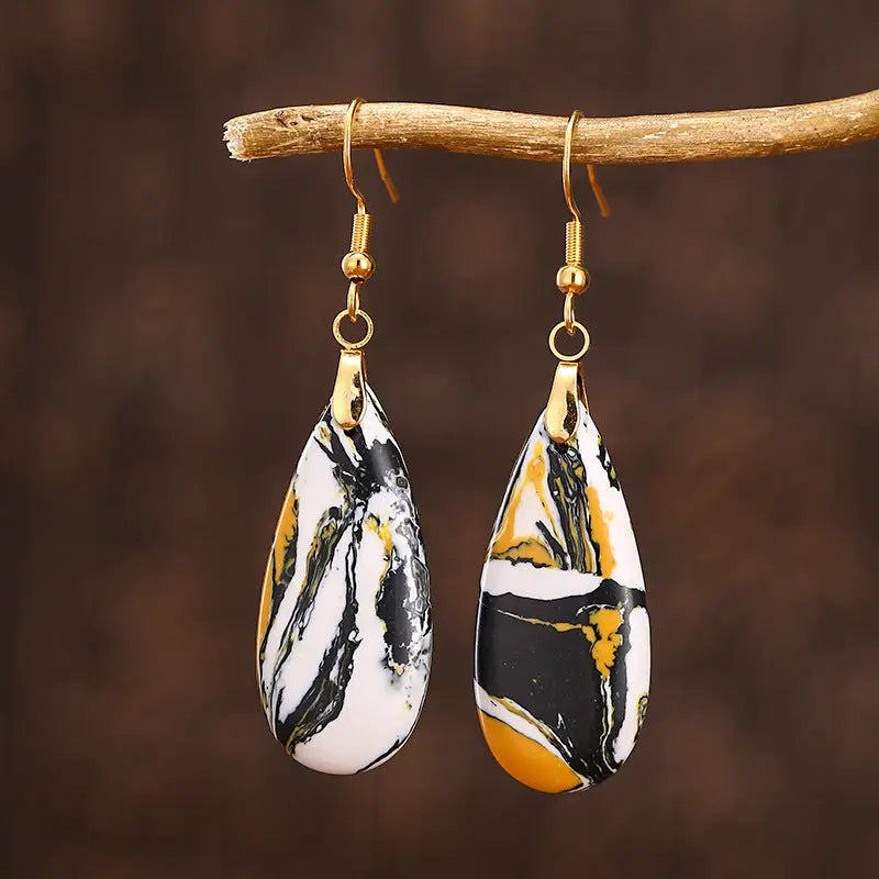 Elegant Teardrop Earrings with Imperial Stone – Versatile Jewelry for Women - Gems Ritual
