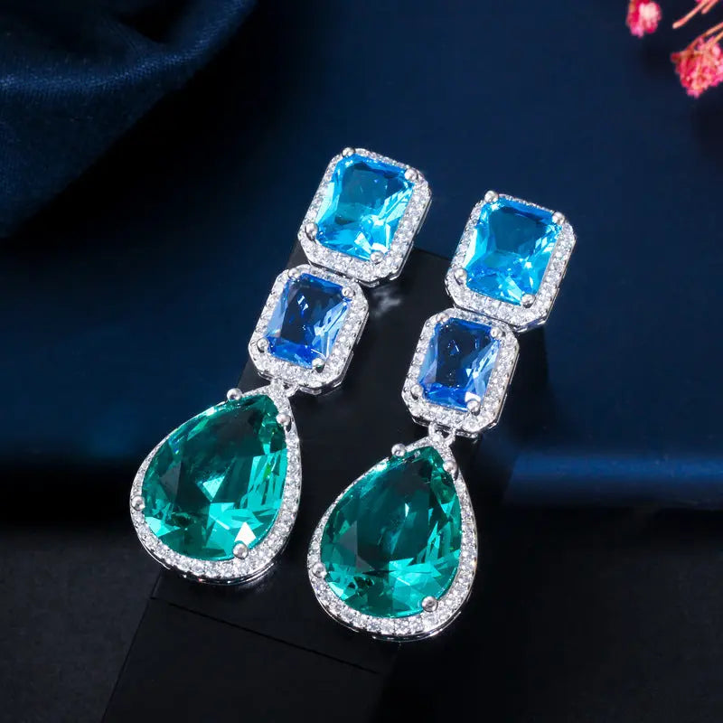 Exquisite Zircon and Glass Earrings – Shine Bright - Gems Ritual
