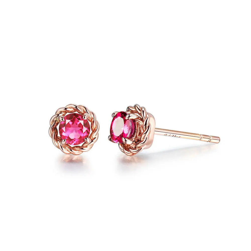 Romantic Rose Gold Jewelry with Red Tourmaline Gems Ritual