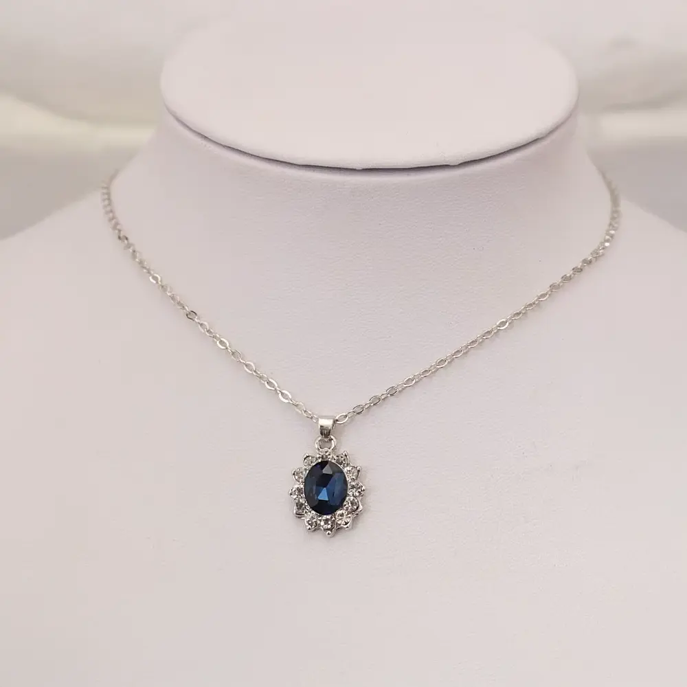 Glamorous Sapphire Jewelry Set with Zirconia Accents Gems Ritual