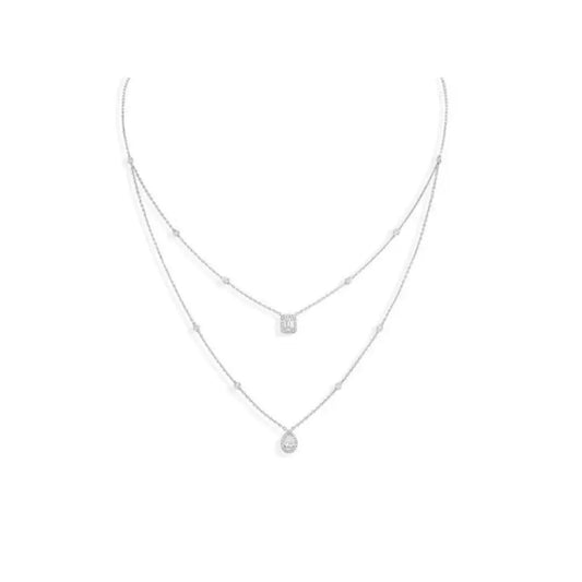 Elegant Zircon Set with Drop Earrings and Square Necklace - Gems Ritual