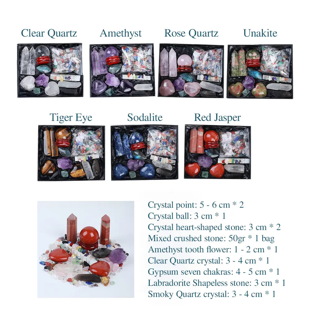 Mystic Energy Crystal Ball and Healing Gemstone Collection - Gems Ritual