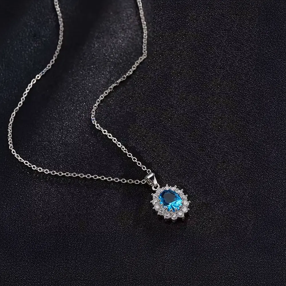 Glamorous Sapphire Jewelry Set with Zirconia Accents Gems Ritual