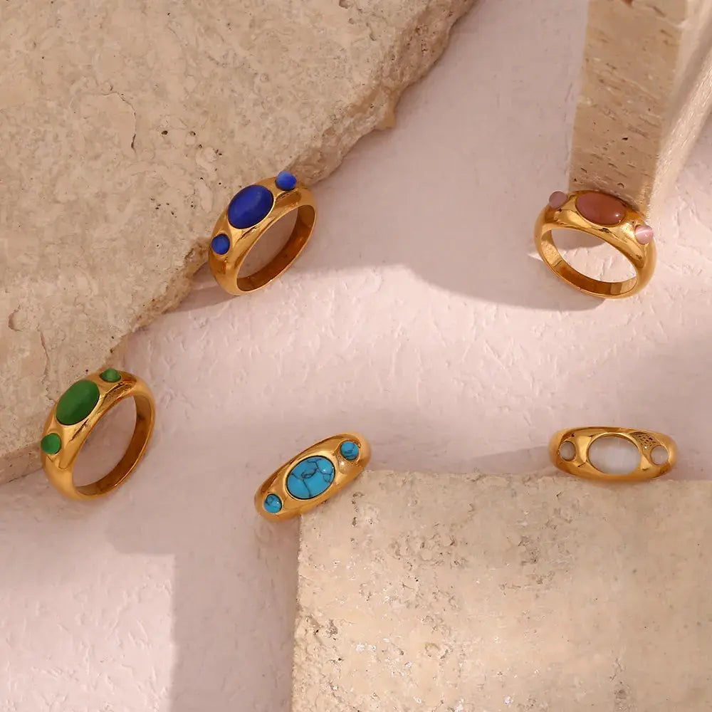 Elegant Opal & Turquoise Ring – Timeless Beauty for Women - Gems Ritual
