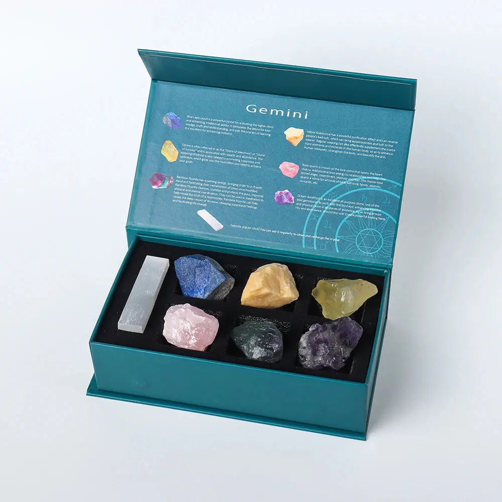 Zodiac Birthstone Crystal Set – Feng Shui & Meditation Gift Box - Gems Ritual