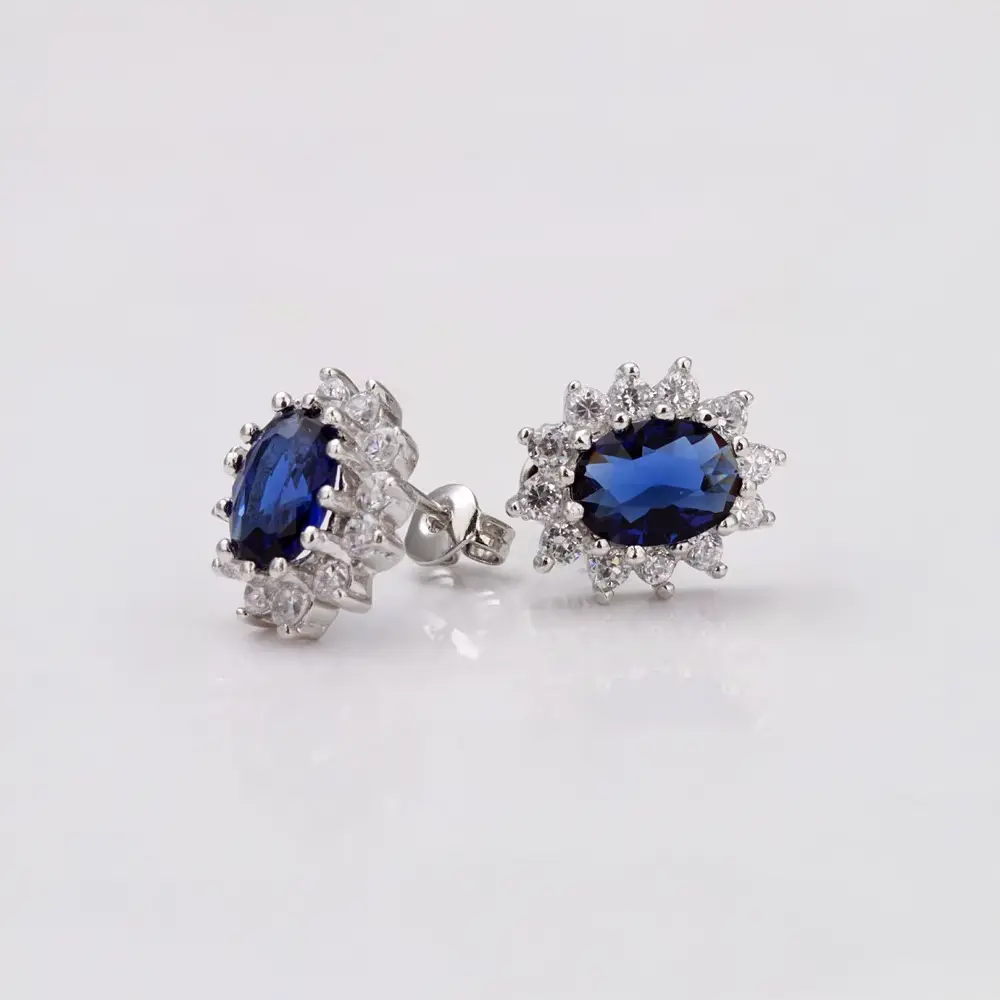 Glamorous Sapphire Jewelry Set with Zirconia Accents Gems Ritual