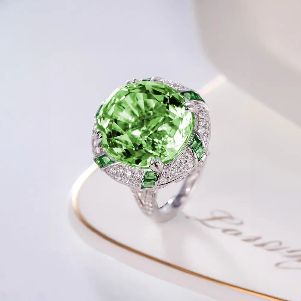 Natural Peridot Jewelry Set – Pendant and Ring for Special Occasions - Gems Ritual