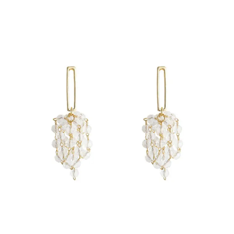 Cascading Crystal Tassel Earrings – Trendy and Elegant Dangle Design Gems Ritual