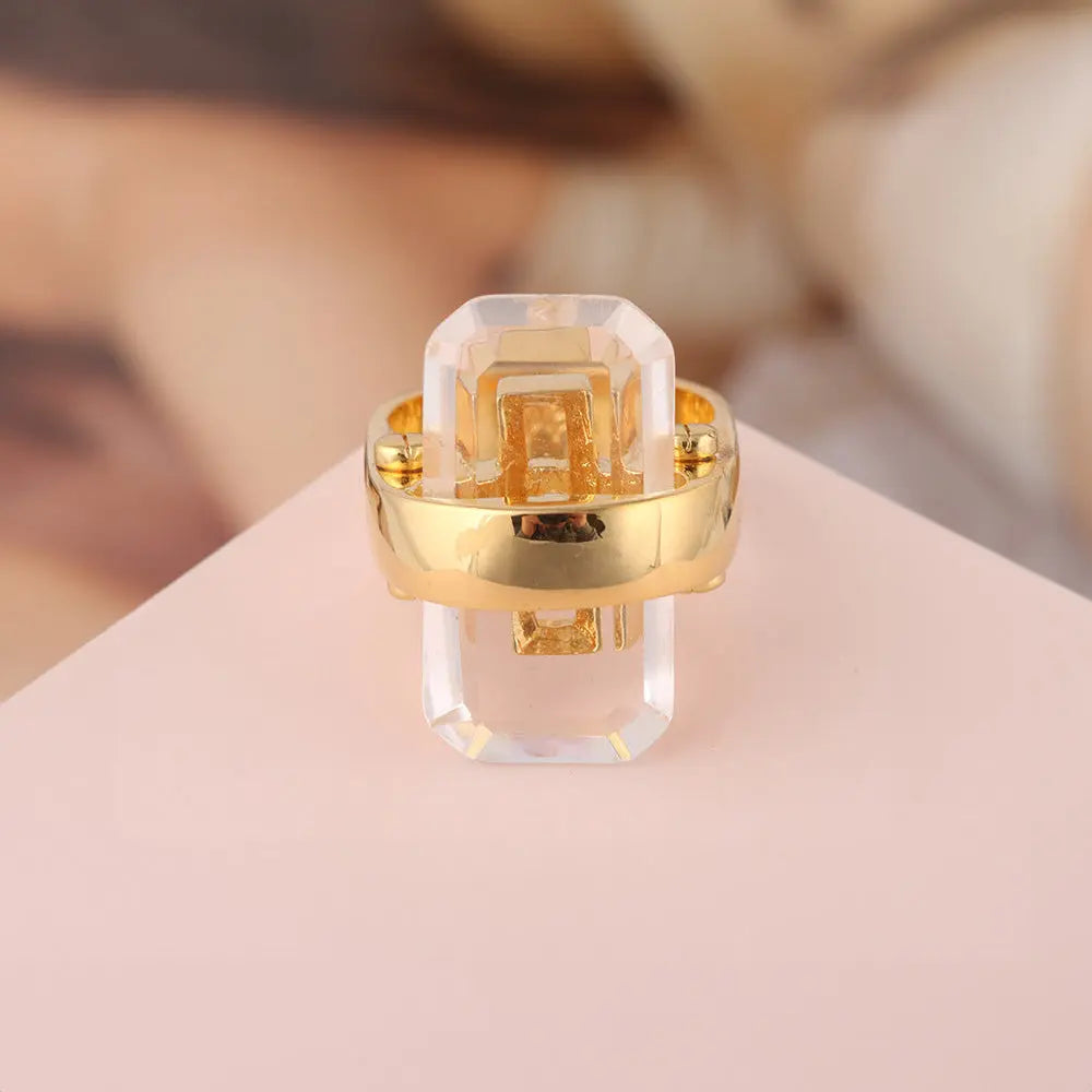Sophisticated Natural Stone Ring with a Contemporary Twist - Gems Ritual