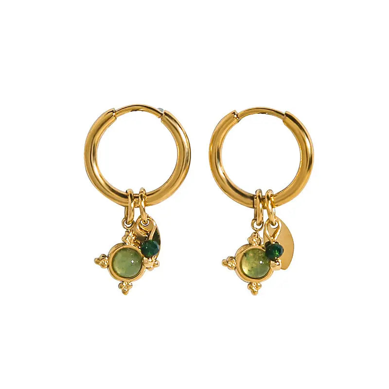 Green Aventurine Earrings for Mindful Elegance - Gems Ritual