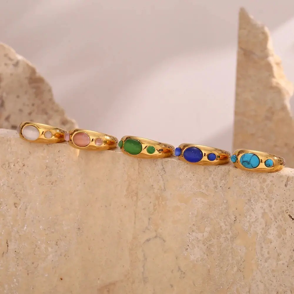 Elegant Opal & Turquoise Ring – Timeless Beauty for Women - Gems Ritual
