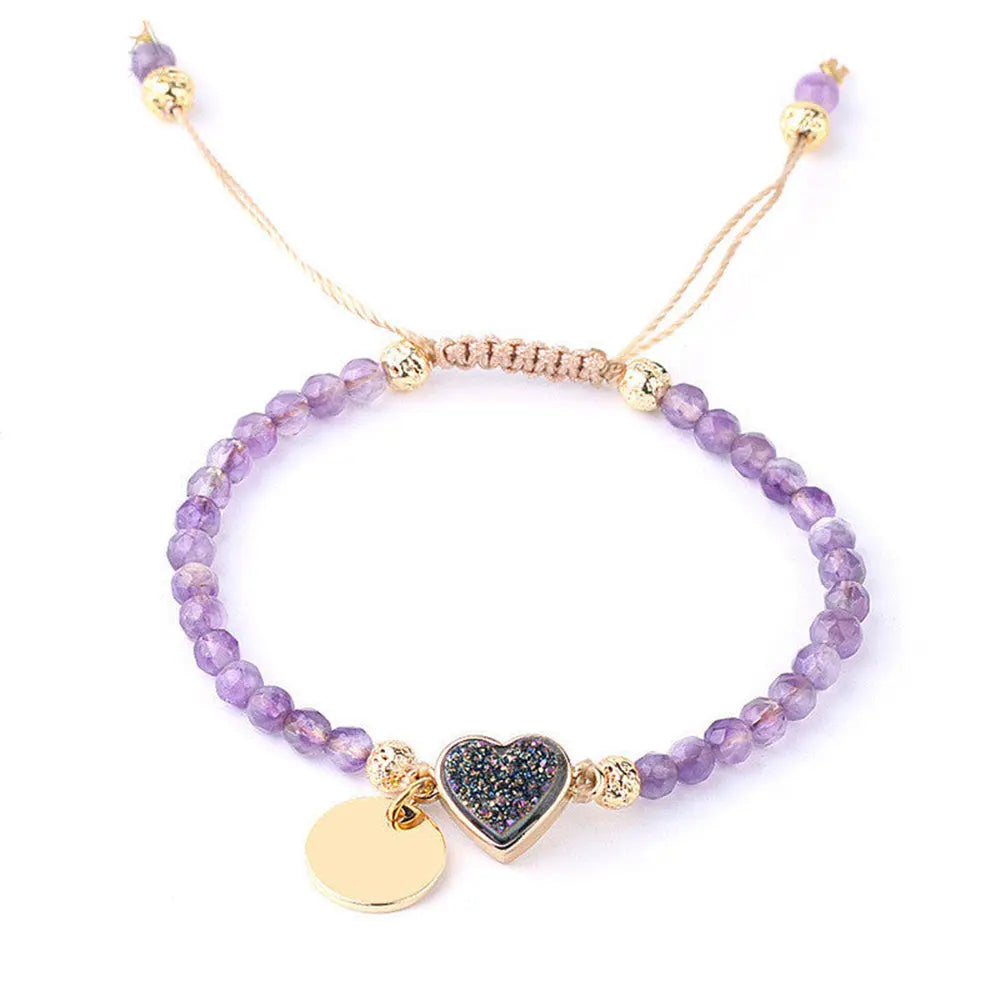 Amethyst Energy Crystal Bracelet - Healing Jewelry for Balance - Gems Ritual