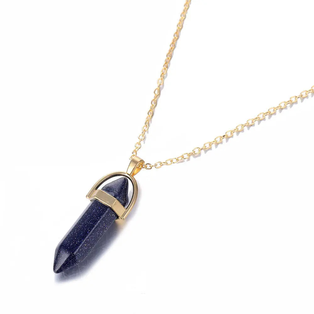 Hexagon Healing Crystal Necklace – Timeless Energy Jewelry Piece Gems Ritual