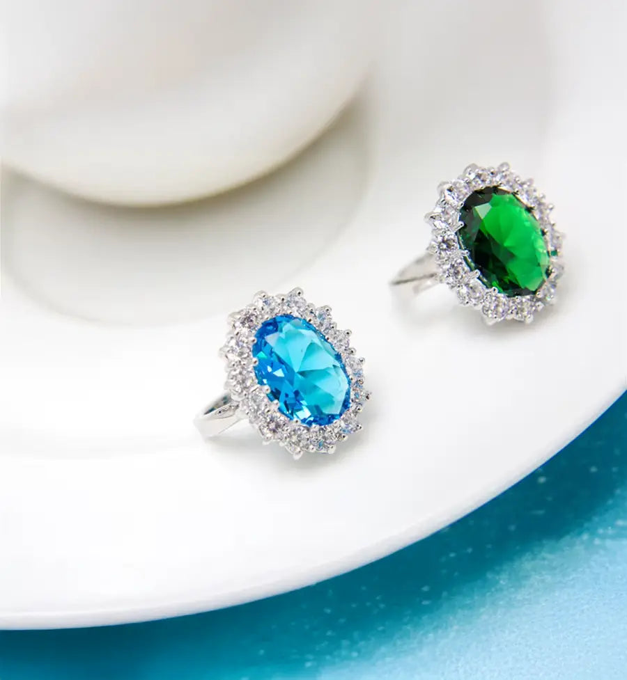 Glamorous Sapphire Jewelry Set with Zirconia Accents Gems Ritual
