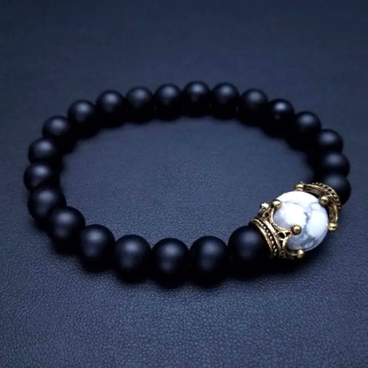 Royal Crown Gemstone Bracelet – Natural Stone Beads Gems Ritual