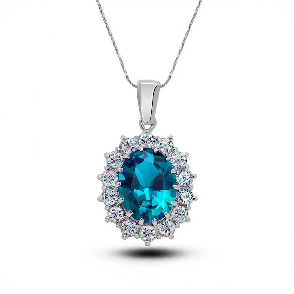 Glamorous Sapphire Jewelry Set with Zirconia Accents Gems Ritual