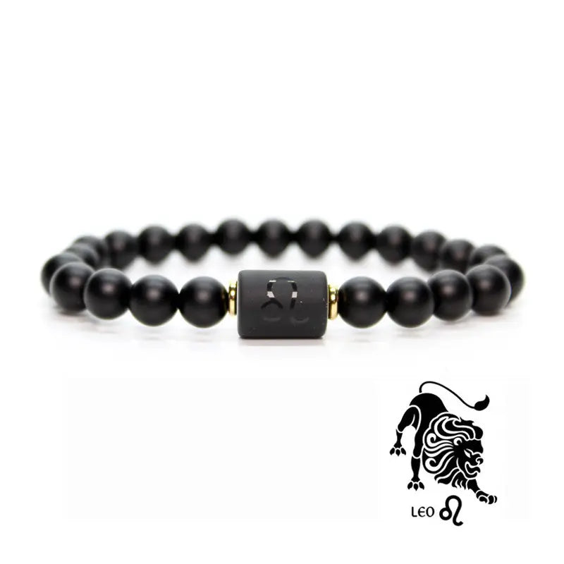 Astrology Birthstone Bracelet – Black Agate Protection Beads Gems Ritual