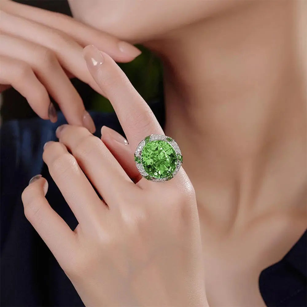 Natural Peridot Jewelry Set – Pendant and Ring for Special Occasions - Gems Ritual