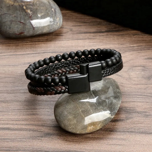 Men’s Obsidian Bracelet - Grounding & Protective Energy Gems Ritual