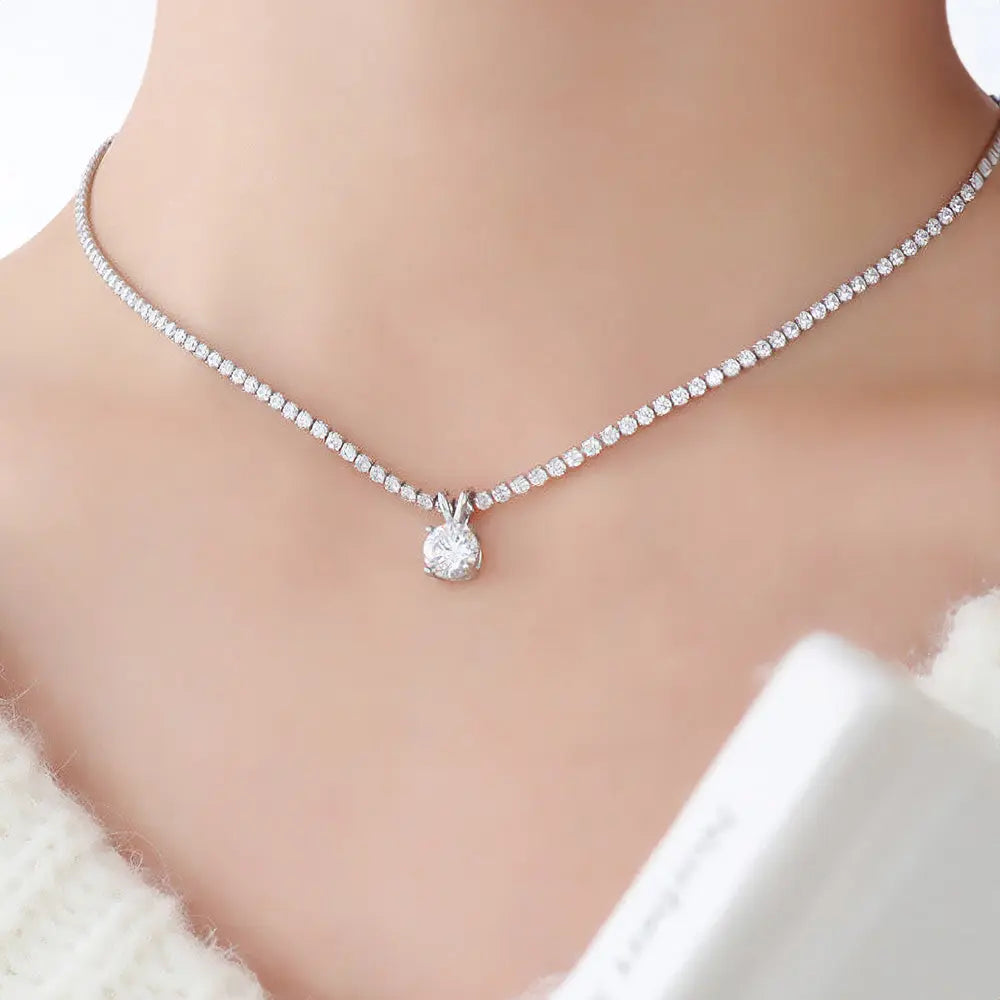 Luxurious Geometric Zircon Necklace Gems Ritual