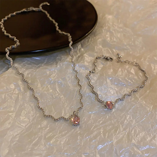 Morganite Jewelry Set – Delicate Waves of Style - Gems Ritual