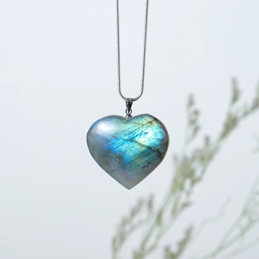 Glowing Moonstone Heart Necklace - Embrace Love & Light Gems Ritual