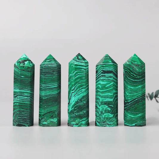 Striped Green Crystal Tower – A Natural Energy Enhancer - Gems Ritual