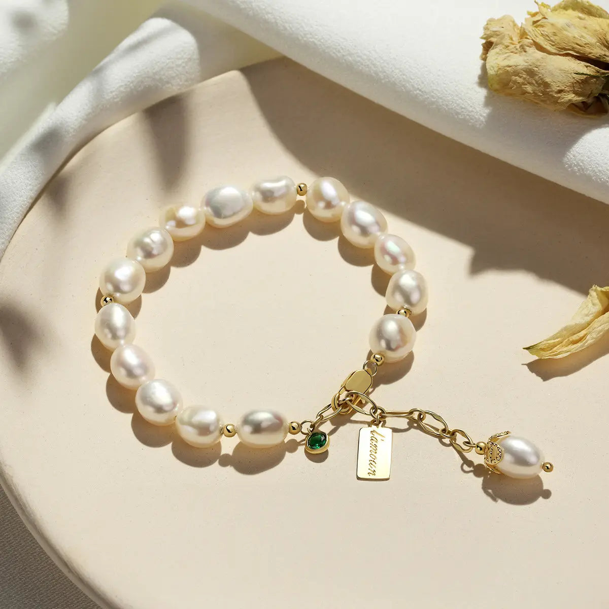 Natural Zircon Pearl Bracelet Luxury Jewelry Gems Ritual