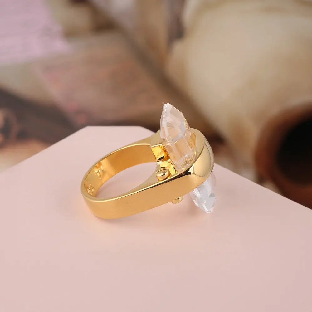 Sophisticated Natural Stone Ring with a Contemporary Twist - Gems Ritual