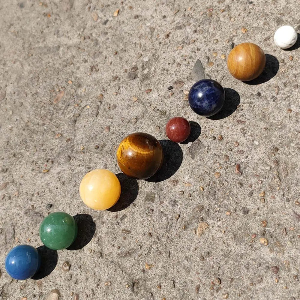 Handcrafted Natural Gemstone Solar System Set for Cosmic Enthusiasts - Gems Ritual