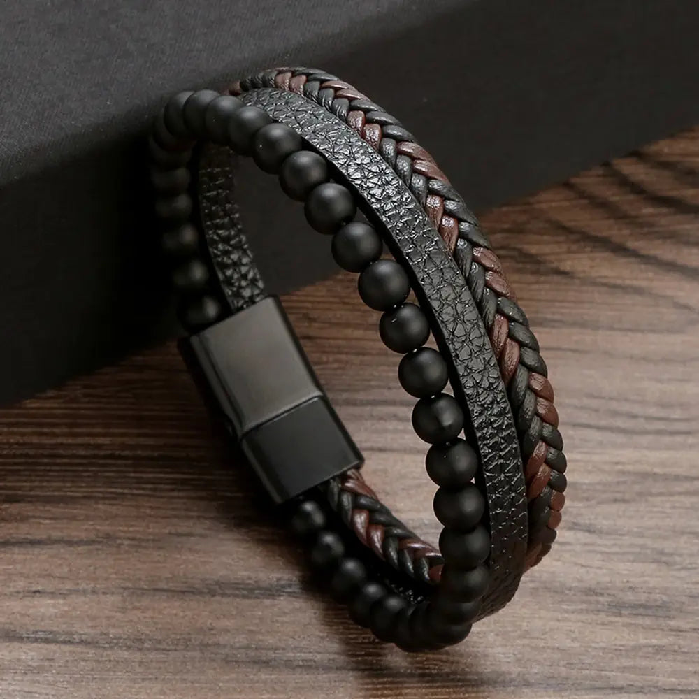 Men’s Obsidian Bracelet - Grounding & Protective Energy Gems Ritual