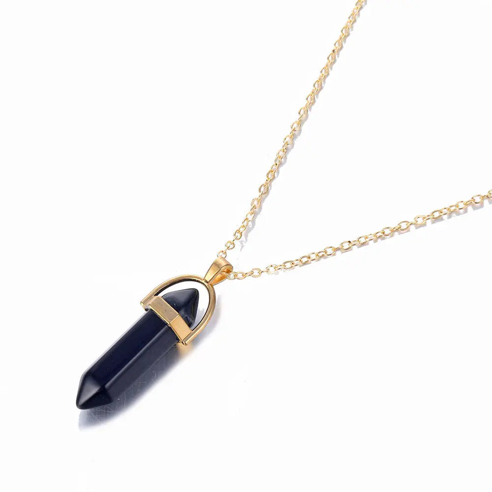 Hexagon Healing Crystal Necklace – Timeless Energy Jewelry Piece Gems Ritual