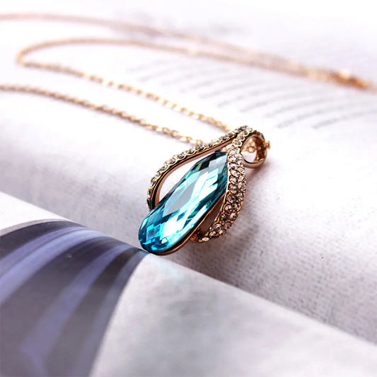 Radiant Peacock Blue Diamond Jewelry Set - Gems Ritual