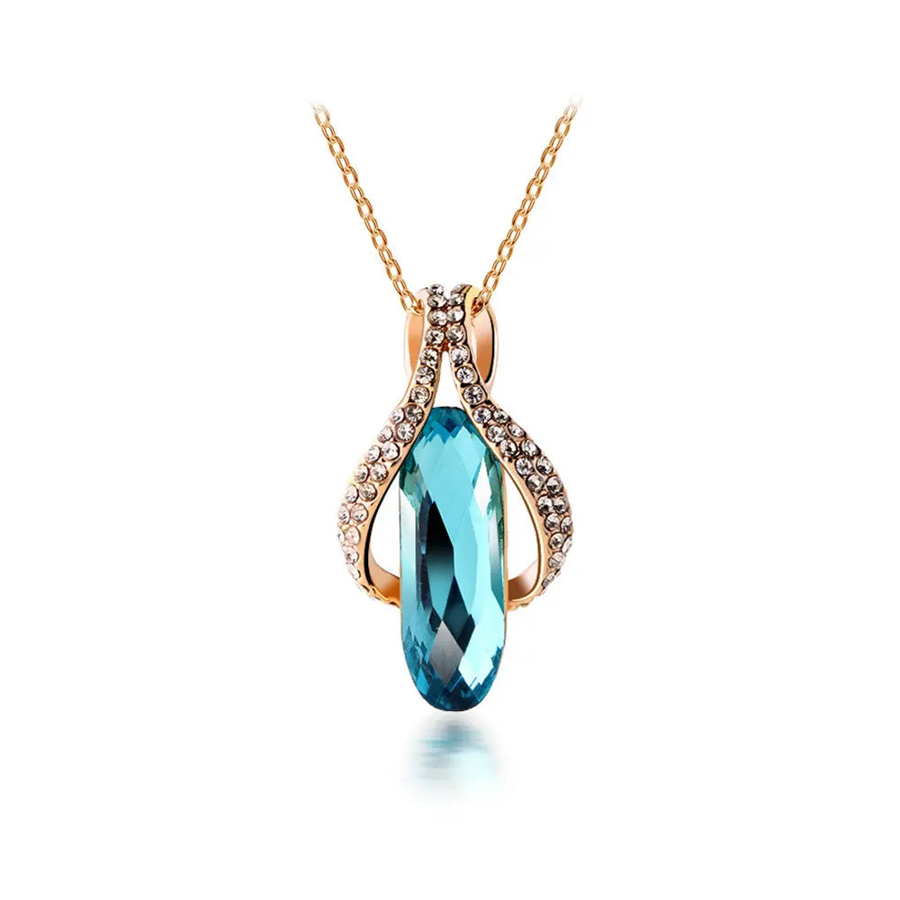 Radiant Peacock Blue Diamond Jewelry Set - Gems Ritual