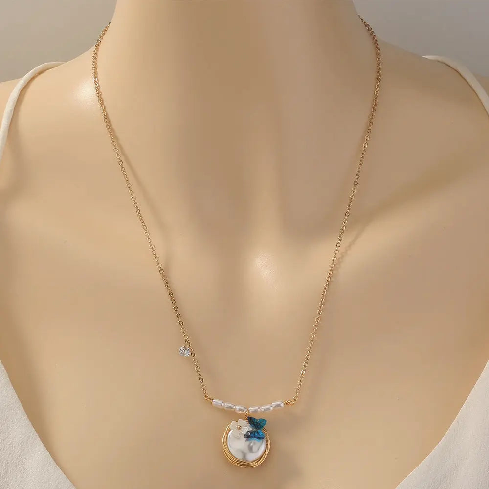 Vintage Zircon Necklace - Tree of Life Design Gems Ritual