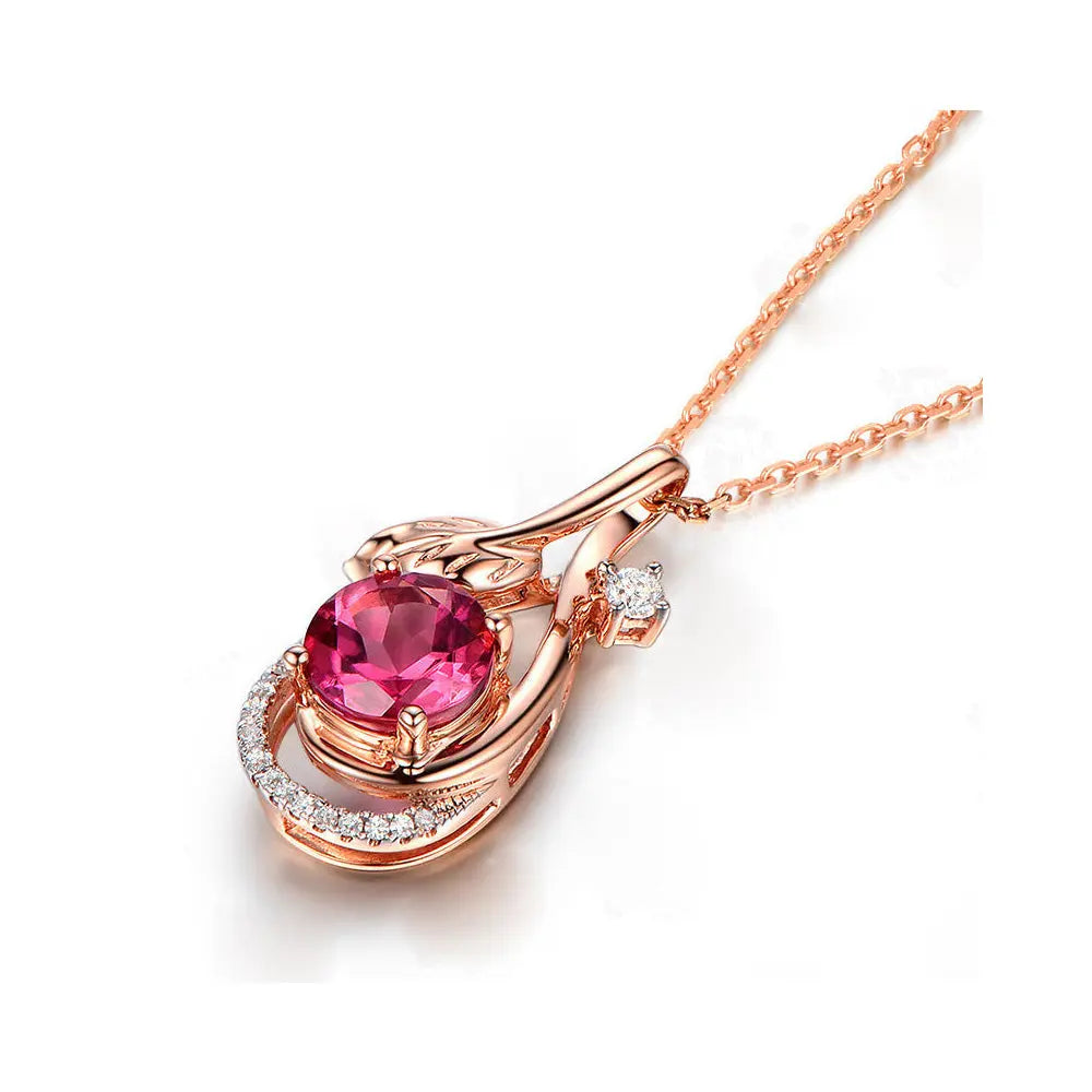 Romantic Rose Gold Jewelry with Red Tourmaline Gems Ritual