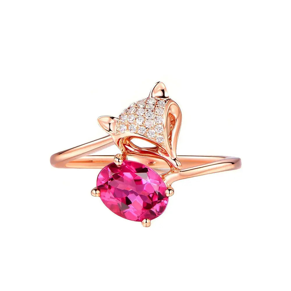 Romantic Rose Gold Jewelry with Red Tourmaline Gems Ritual
